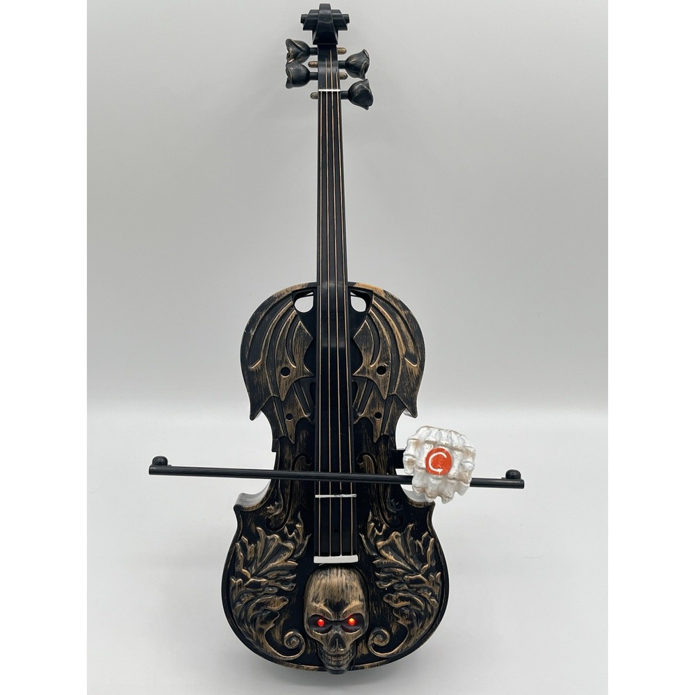 Gemmy Haunted Violin Animated Musical Skull Halloween Danse Macabre Works Motion